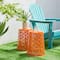 Glitzhome® 17.5" Iron Geometric Pattern Solar Garden Stool Set